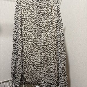 Japna Black and Cream Patterned Maxi Skirt